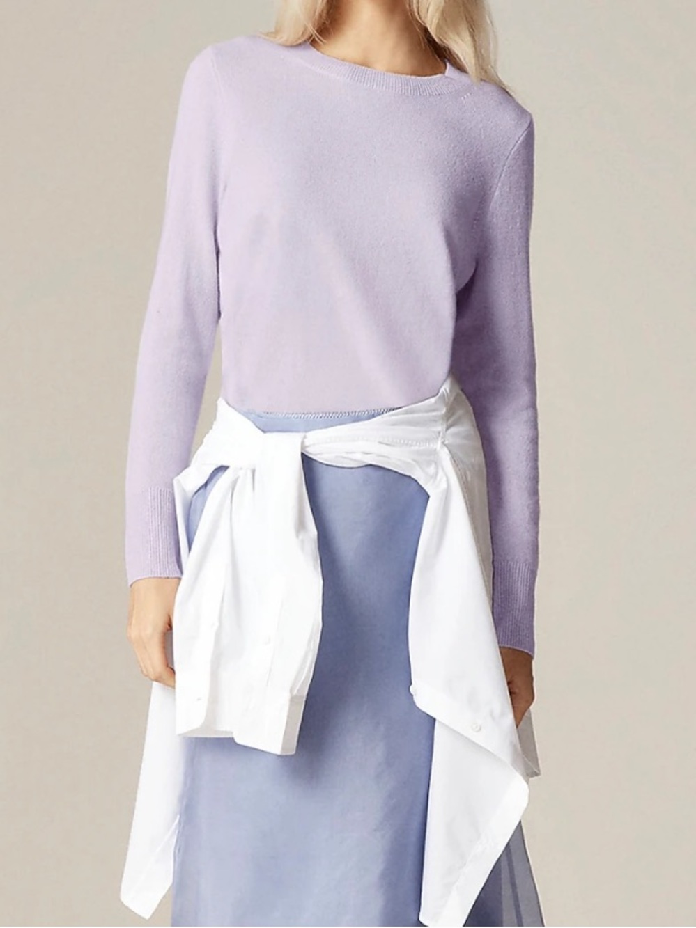 J. Crew Cashmere Lavender Crewneck Sweater NWT - Picture 2 of 6